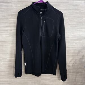 Minus 33 women's Black Merino Wool 1/4 Zip long sleeve size M